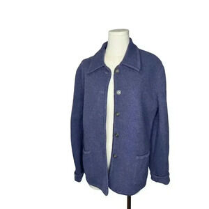 Talbots Wool Purple pocketed Button Blazer Jacket size Petite Small
